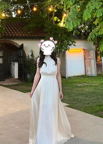 Saten nişan elbisesi