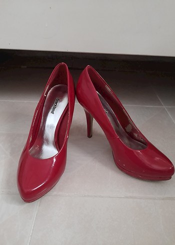 Diğer Parlak Kırmızı Stiletto Topuklu Kadın Ayakkabı
