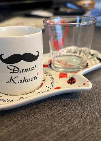 Beyaz Tuzlu Kahve Fincanı ve Su Bardağı Seti - Görsel 2