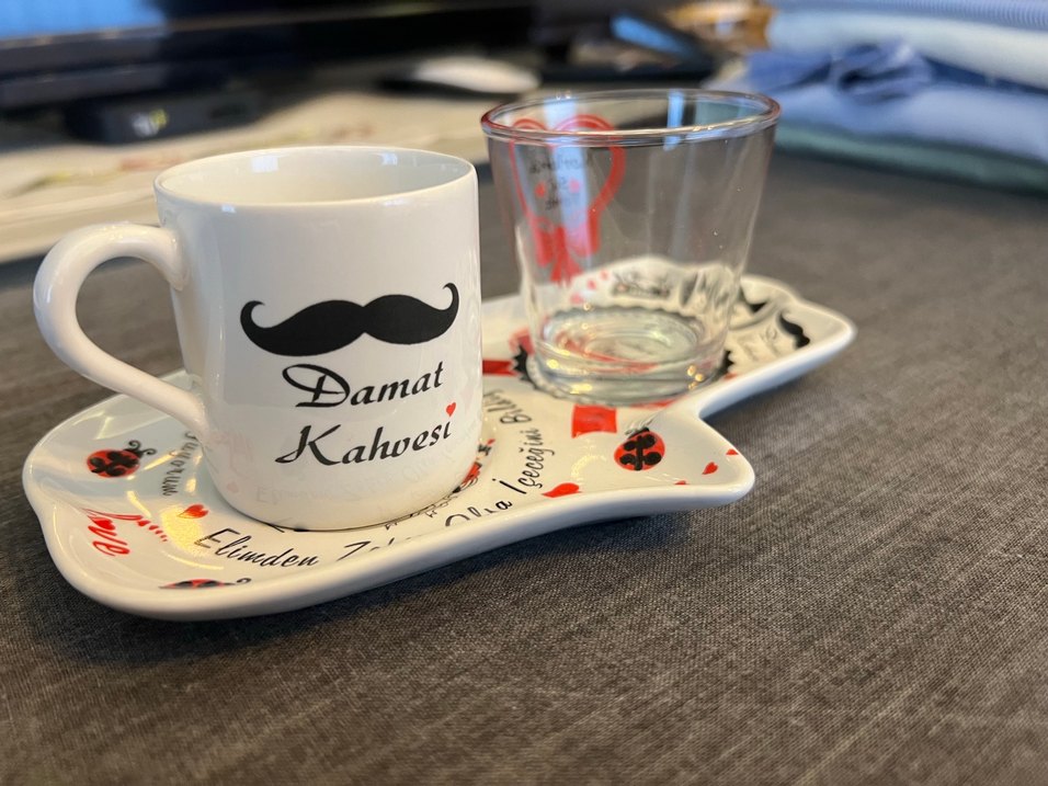 Beyaz Tuzlu Kahve Fincanı ve Su Bardağı Seti - Görsel 2