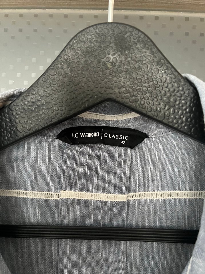 Gri Çizgili Uzun Kollu Gömlek - Görsel 3