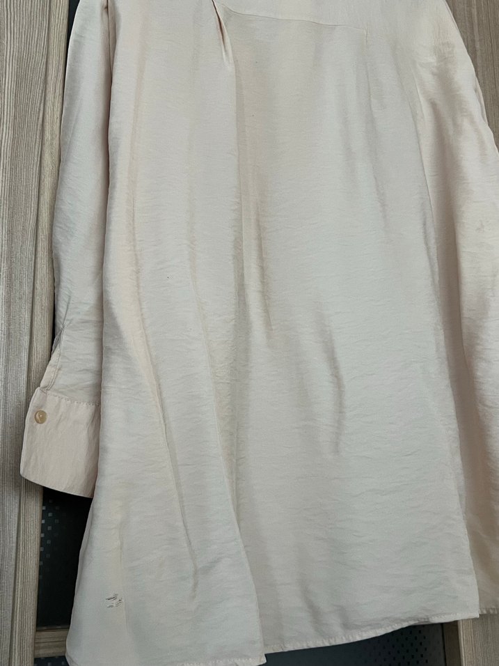 Bej Kadın Keten Düğmeli Gömlek - Görsel 5