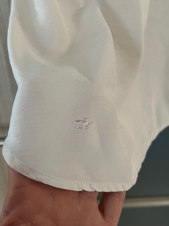 Bej Kadın Keten Düğmeli Gömlek - Görsel 4