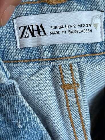 34 Beden mavi Renk ZARA Jean/Kot Şort