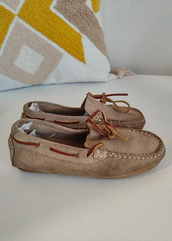 Orijinal Mango Bej Süet Erkek Çocuk Loafer - Görsel 4