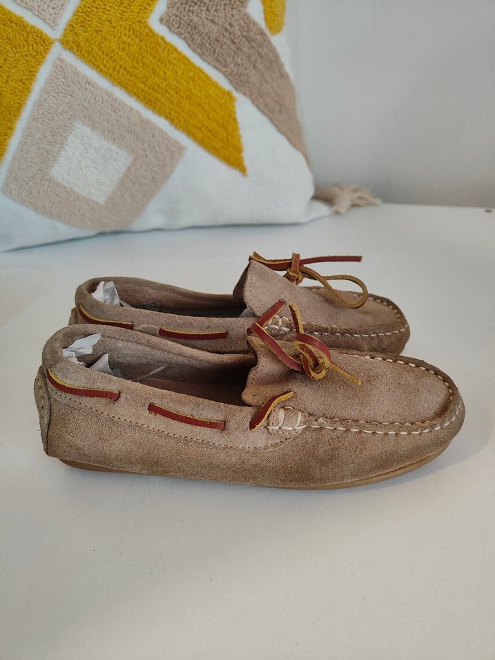 Orijinal Mango Bej Süet Erkek Çocuk Loafer - Görsel 4