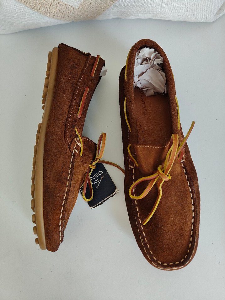 Orijinal Mango Kahverengi Erkek Çocuk Süet Loafer - Görsel 5