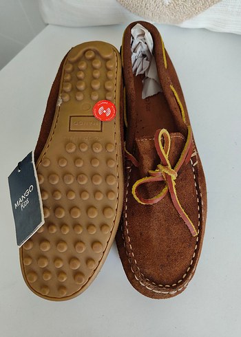 Orijinal Mango Kahverengi Süet Erkek Çocuk Loafer - Görsel 5