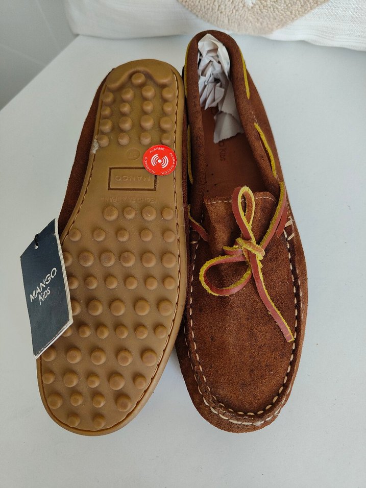Orijinal Mango Kahverengi Süet Erkek Çocuk Loafer - Görsel 5