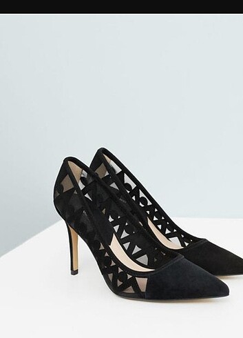 Mango suet stiletto ince topuk ayakkabi