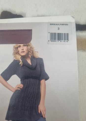 bordo kilotlu corap - Görsel 3