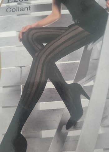 cizgili tarz kilotlu corap - Görsel 2