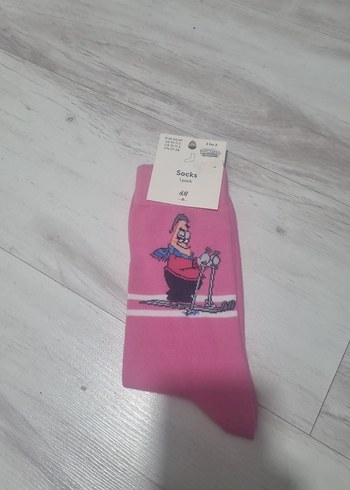 erkek Pembe Baskılı Çorap