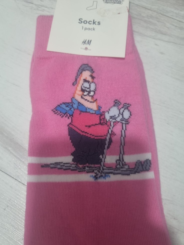 erkek Pembe Baskılı Çorap - Görsel 2