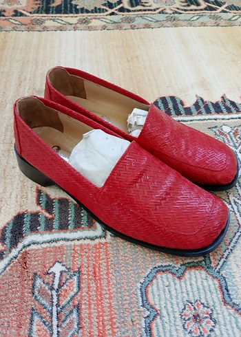 oxford loafer Kırmızı Topuklu Ayakkabı