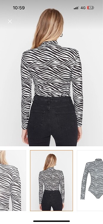 Trendyol & Milla Trendyolmilla zebra vatkalı çıtçıtlı body