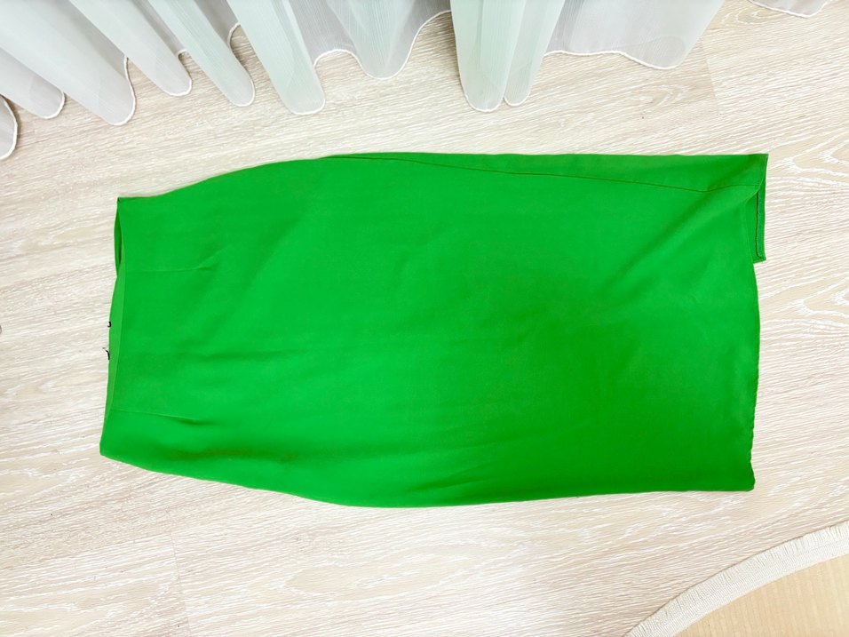 Yeşil Drapeli Midi Kadın Etek - Görsel 2