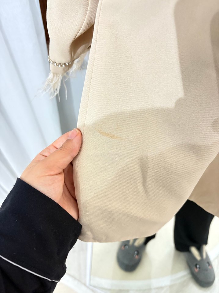 Bej Uzun Kollu Kadın Blazer Ceket - Görsel 5