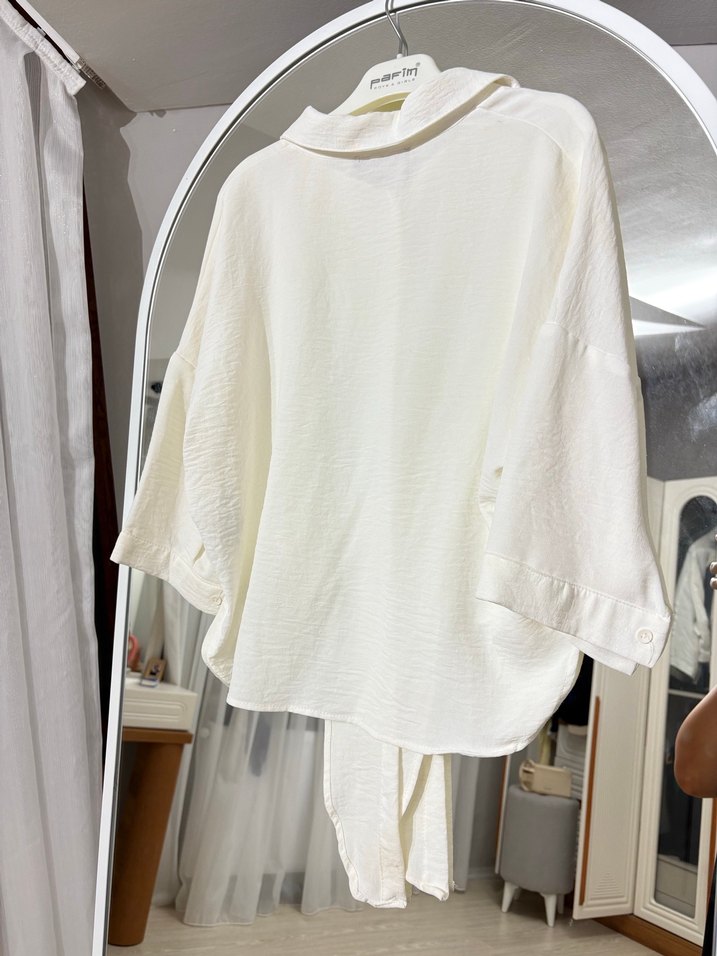 Beyaz  Kısa Kollu Gömlek - Görsel 3