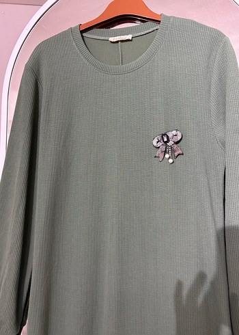 Yeşil Uzun Kollu triko Elbise - Görsel 3