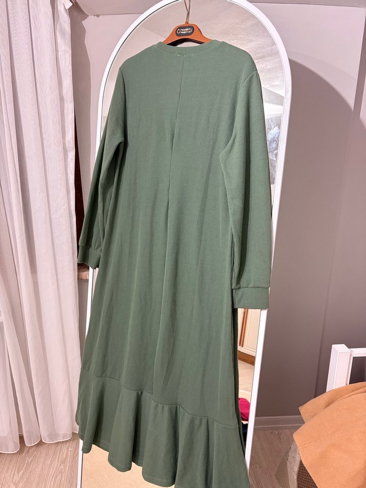 Yeşil Uzun Kollu triko Elbise - Görsel 4