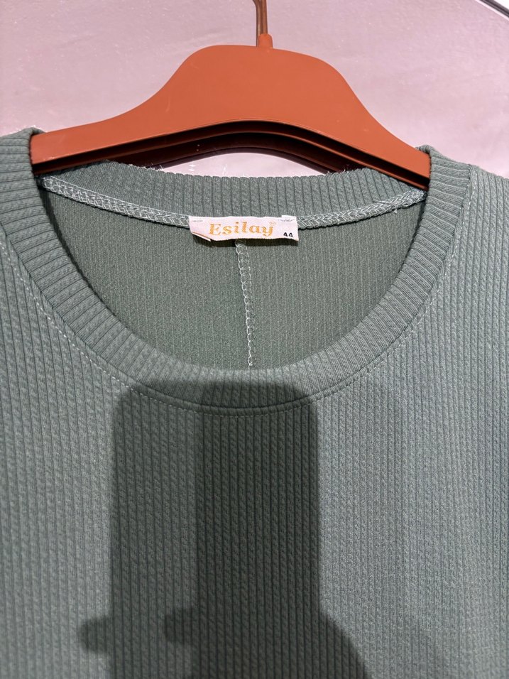 Yeşil Uzun Kollu triko Elbise - Görsel 2