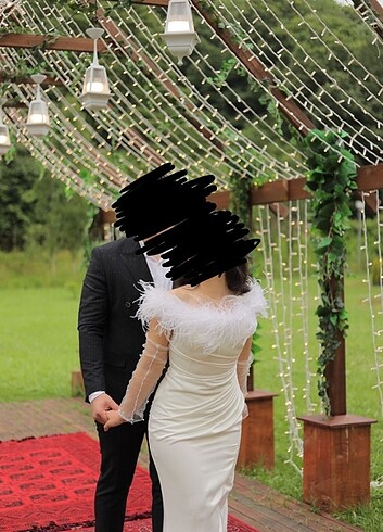 m Beden beyaz Renk Nikah elbisesi Abiye