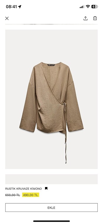 Zara rustik kruvaze kimono