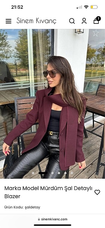 Diğer şal detaylı kaşe blazer