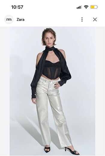 zara metalik jean
