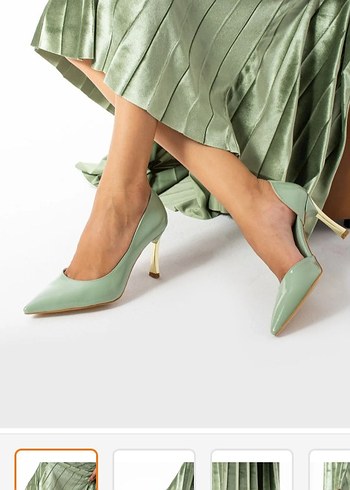Su Yeşili PStiletto Kadın Abiye Ayakkabı