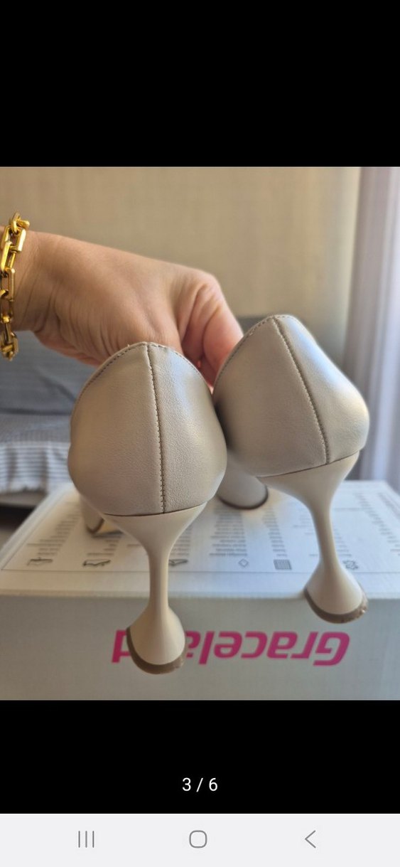 Bej Stiletto Kadın Topuklu Ayakkabı - Görsel 3