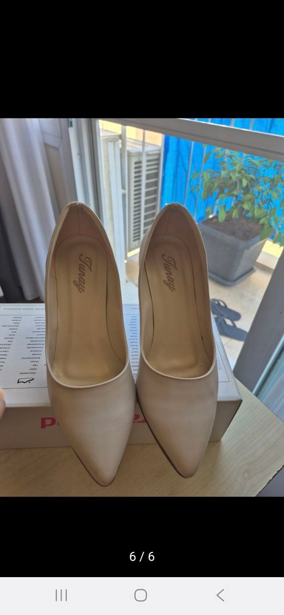 Bej Stiletto Kadın Topuklu Ayakkabı - Görsel 5