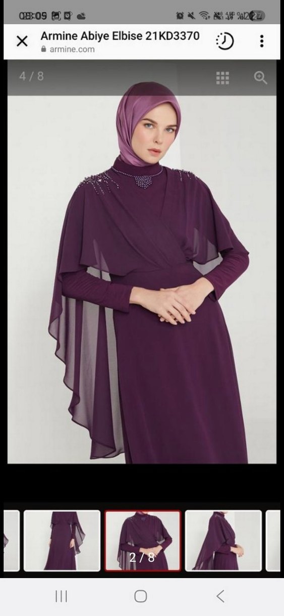 armine tesettur abiye elbise - Görsel 2