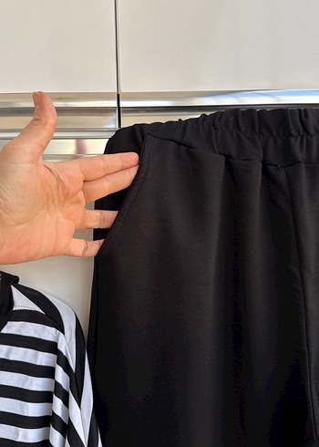 Çizgili Kapüşonlu Kadın Eşofman Takımı - Görsel 4