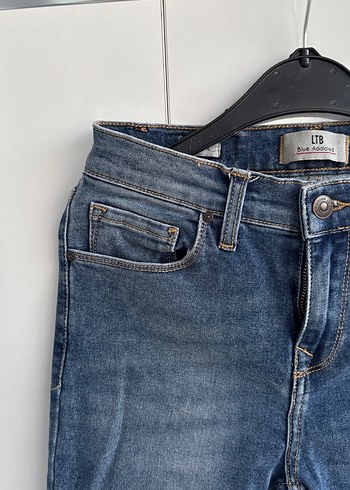 Kadın Mavi Orta Boy Kot Pantolon - Görsel 4