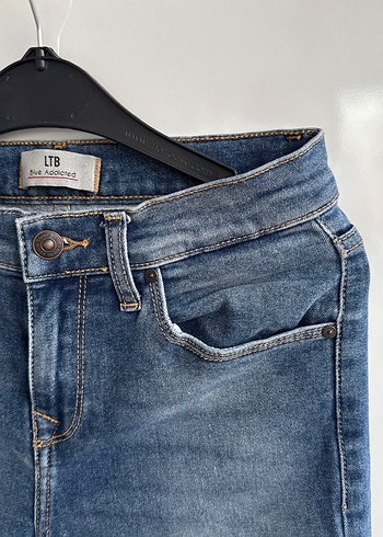 Kadın Mavi Orta Boy Kot Pantolon - Görsel 3