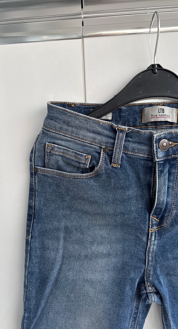 Kadın Mavi Orta Boy Kot Pantolon - Görsel 4