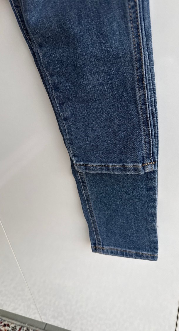 Kadın Mavi Orta Boy Kot Pantolon - Görsel 5