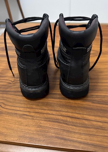 CAT Siyah Deri Kadın Goth Dolgu Topuk Bot - Görsel 4