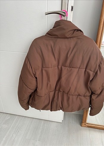 Bershka Düğmeli Kahverengi Kadın Mont