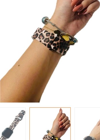 Apple Watch Kahverengi Leopar Desenli Akıllı Saat Kayışı