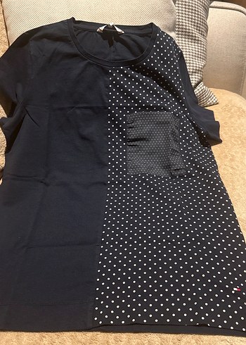 TOMMY HİLFİGER Kadın Puantiyeli Tişört - Görsel 3