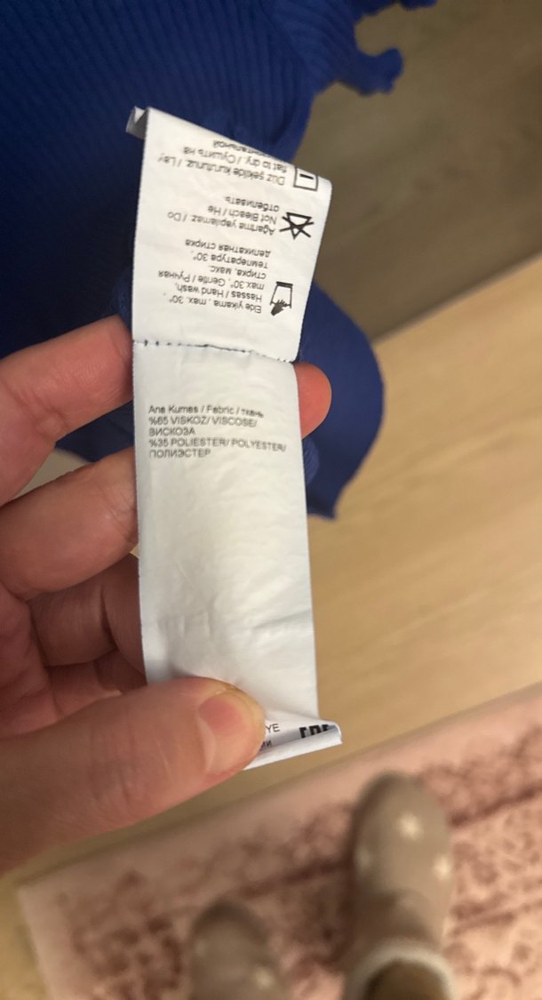 Mis İpekyol Kadın Mavi Kısa Kollu Triko Tişört - Görsel 5