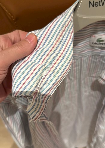 LACOSTE Erkek Gri Çizgili Pamuklu Uzun Kollu Gömlek - Görsel 3