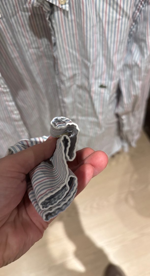 LACOSTE Erkek Gri Çizgili Pamuklu Uzun Kollu Gömlek - Görsel 4