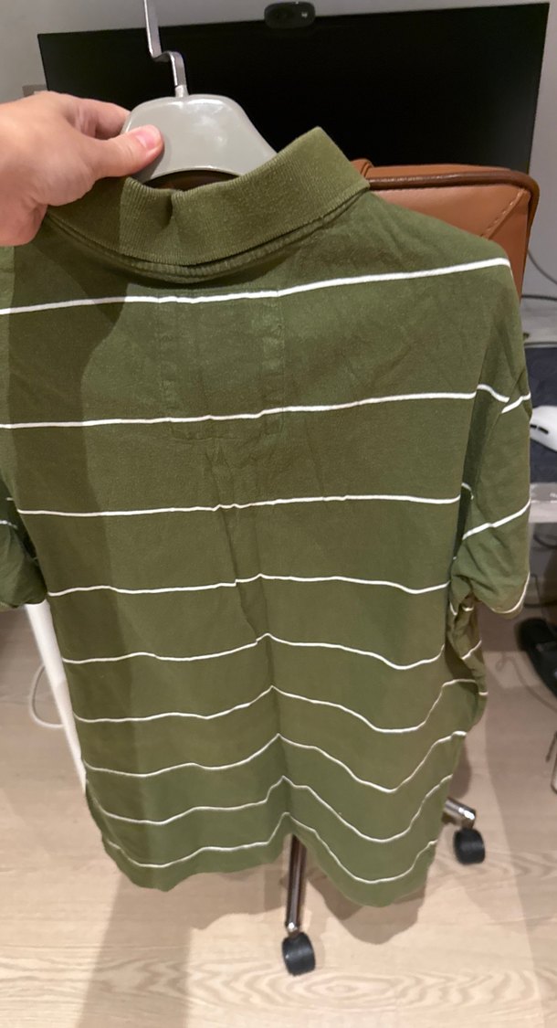 HOLLİSTER Erkek Haki Çizgili Polo Tişört - Görsel 4