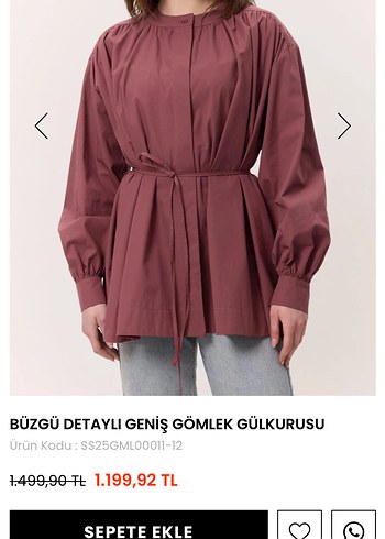 Manuka Büzgü Detaylı Geniş Gömlek Gülkurusu