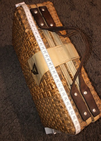 Hasır Bohem Örgü Kadın Çanta - Görsel 6