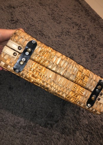 Hasır Bohem Örgü Kadın Çanta - Görsel 3